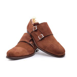 Harris Shoes 1913 Suede Double Buckle Shoes Tobacco