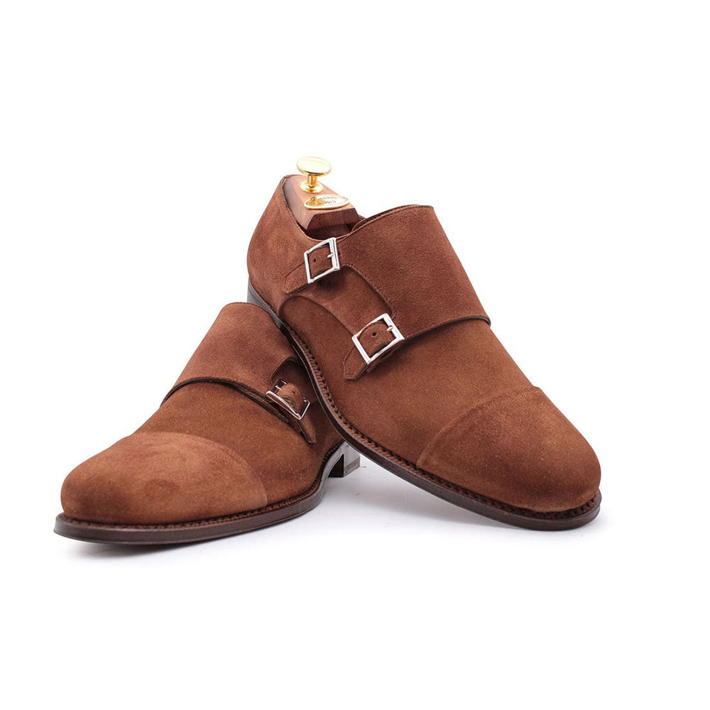 Harris Shoes 1913 Suede Double Buckle Shoes Tobacco