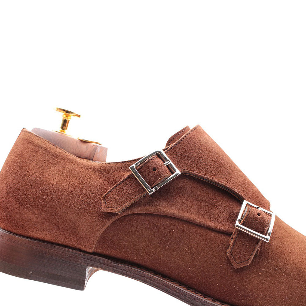 Harris Shoes 1913 Suede Double Buckle Shoes Tobacco