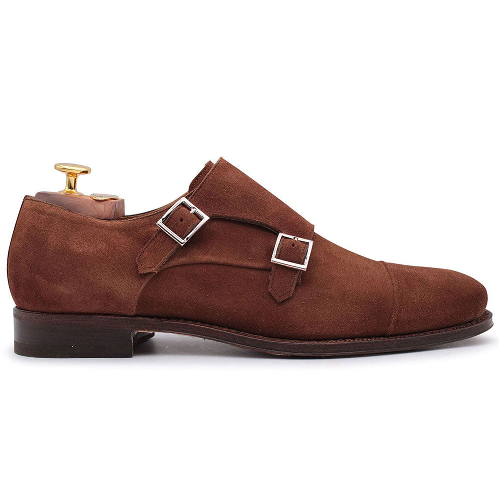 Harris Shoes 1913 Suede Double Buckle Shoes Tobacco
