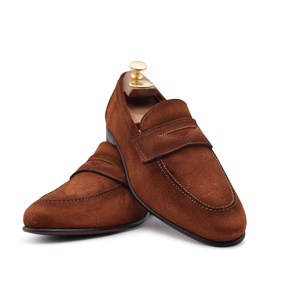 Harris Shoes 1913 Suede Slip-on Loafers Tobacco