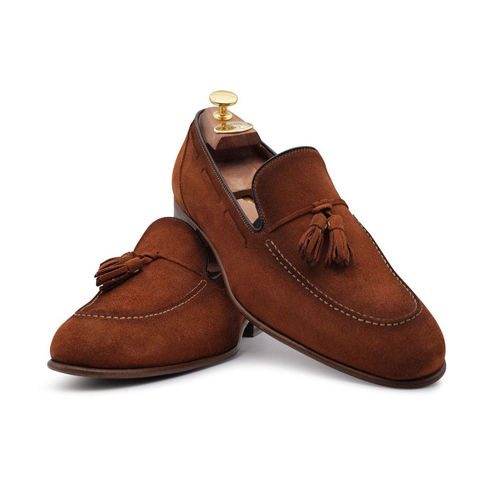Harris Shoes 1913 Suede Tassel Loafers Brown