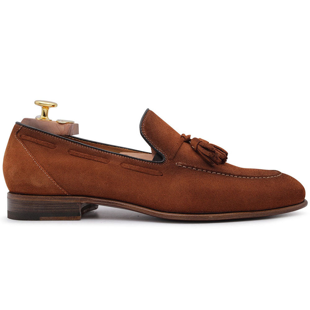 Harris Shoes 1913 Suede Tassel Loafers Brown
