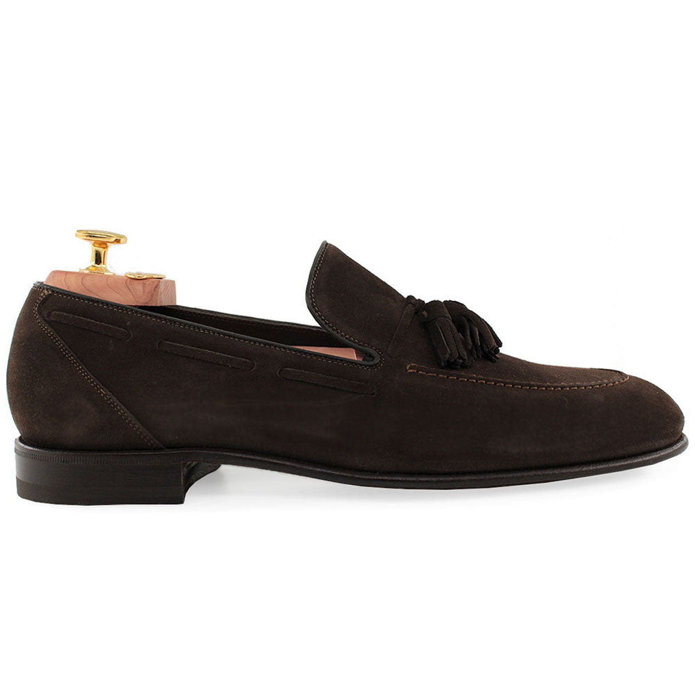 Harris Shoes 1913 Suede Tassel Loafers Marrone