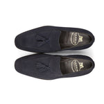 Harris Shoes 1913 Suede Tassel Moccasin Blu