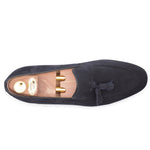 Harris Shoes 1913 Suede Tassel Moccasin Blue