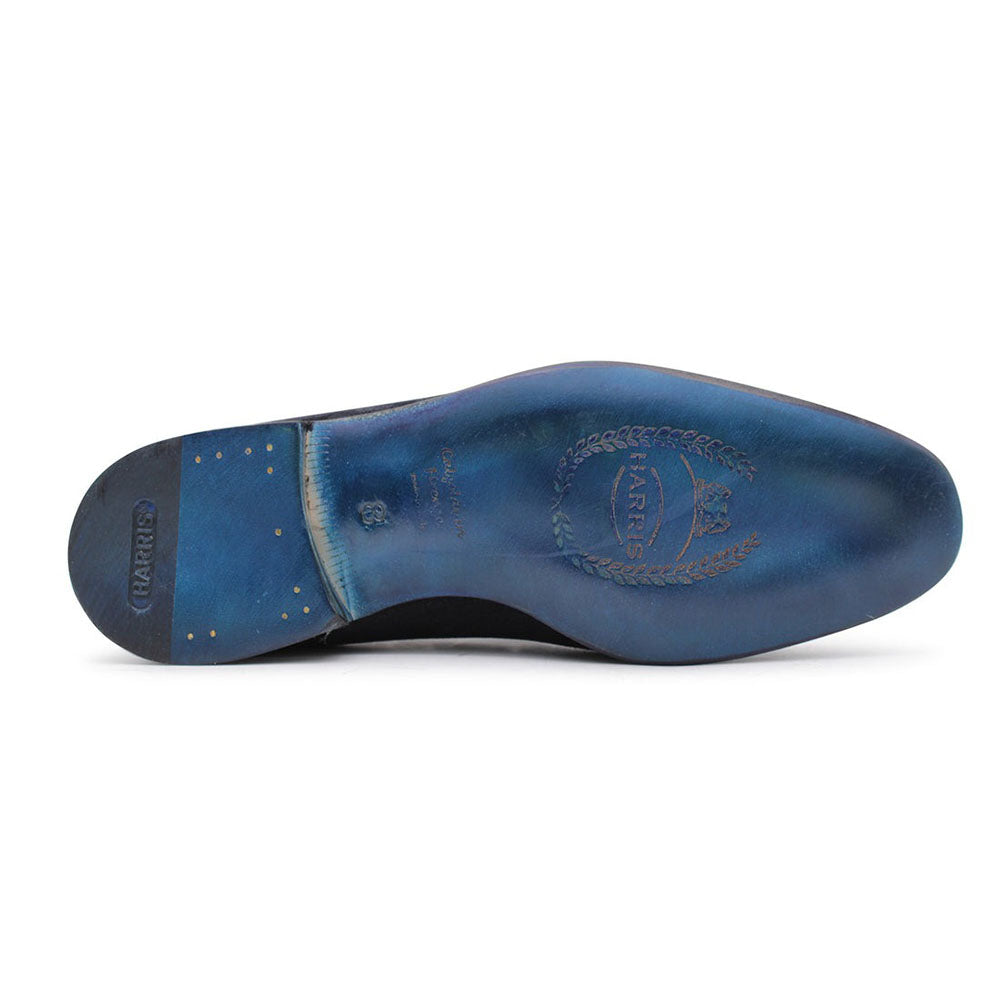 Harris Shoes 1913 Suede Tassel Moccasin Blue