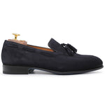 Harris Shoes 1913 Suede Tassel Moccasin Blue