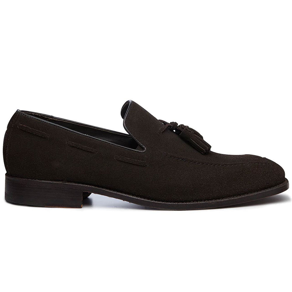 Harris Shoes 1913 Suede Tassel Moccasin Marrone