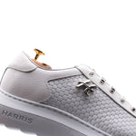 Harris Shoes 1913 Textured Leather Sneakers White