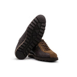 Harris Shoes 1913 Tweed Print Leather Sneakers Brown