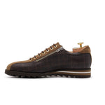 Harris Shoes 1913 Tweed Print Leather Sneakers Brown