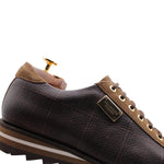 Harris Shoes 1913 Tweed Print Leather Sneakers Brown