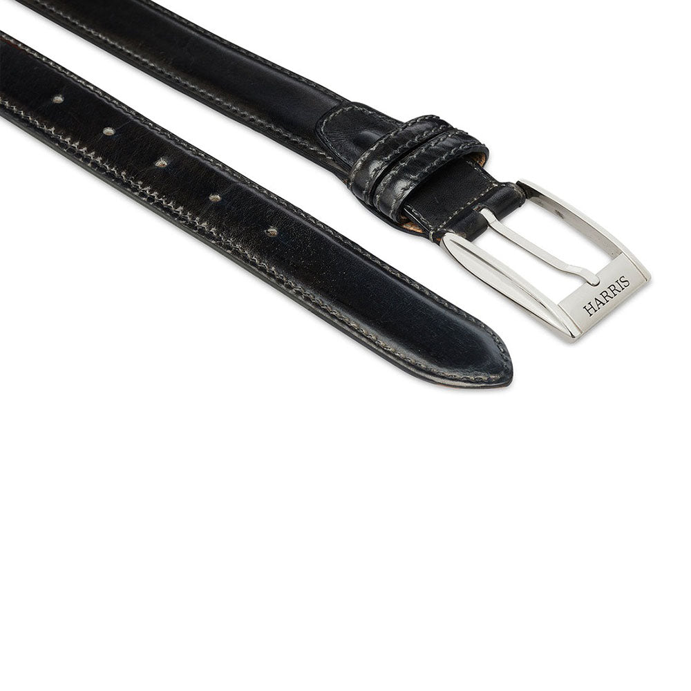 Harris Shoes 1913 Veal Leather Belt Nero