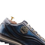 Harris Shoes 1913 Wave Quilted Calfskin Sneakers Blue