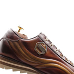 Harris Shoes 1913 Wave Quilted Calfskin Sneakers Brown