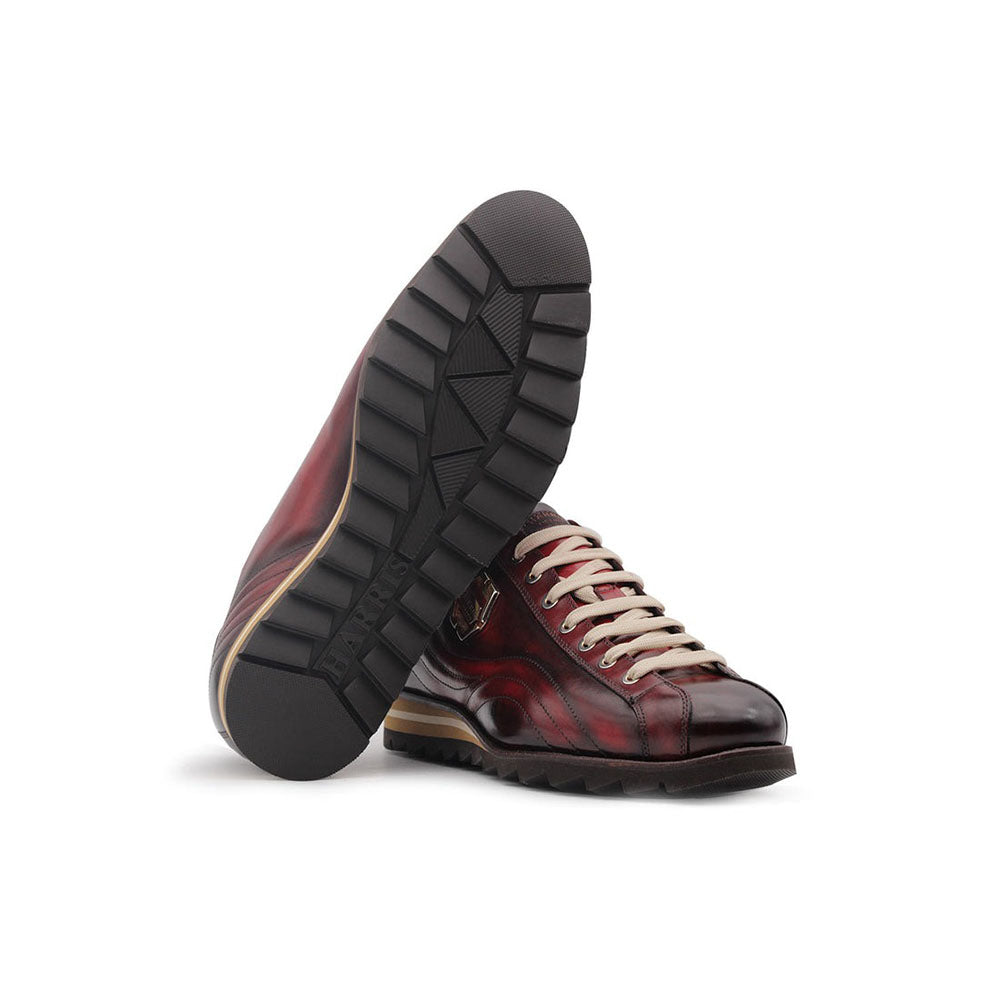 Harris Shoes 1913 Wave Quilted Calfskin Sneakers Red