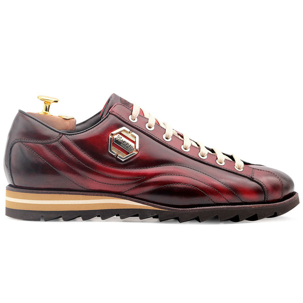 Harris Shoes 1913 Wave Quilted Calfskin Sneakers Red