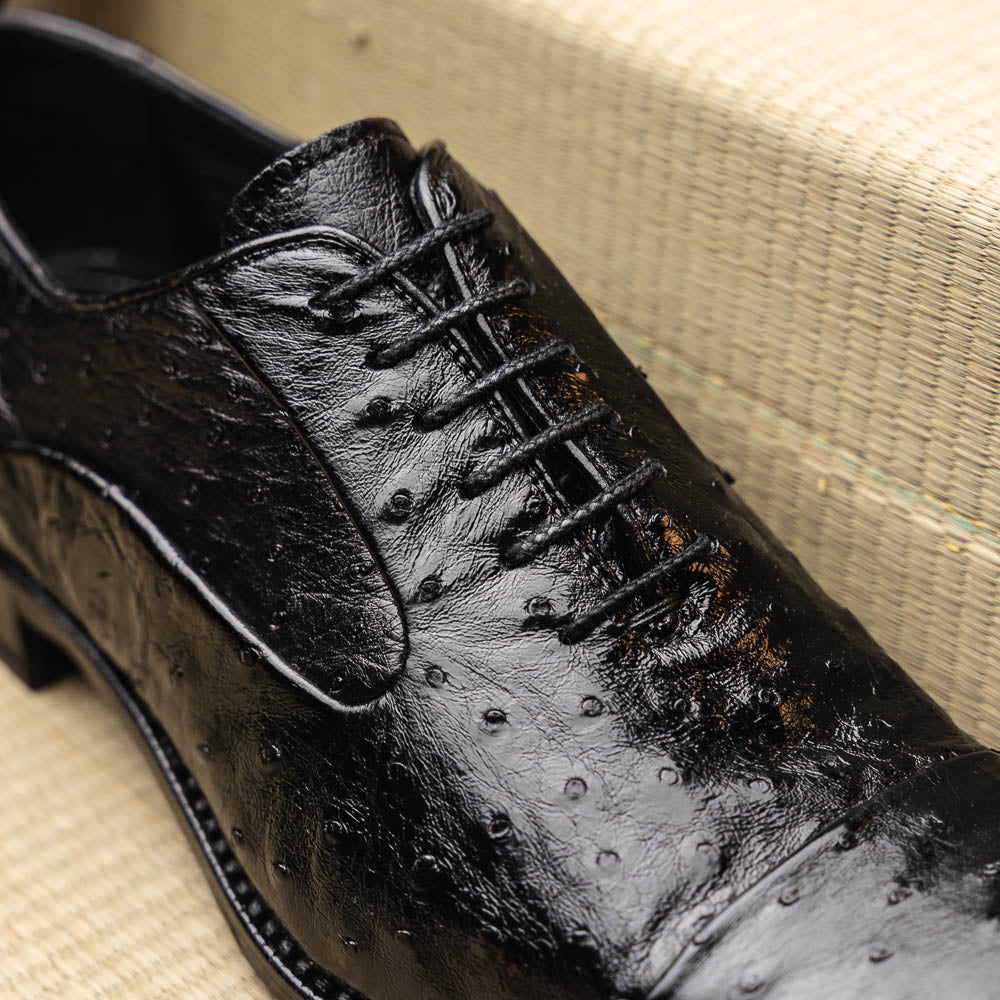 Harris Shoes 1913 Ostrich Stringed Shoes Nero