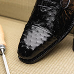 Harris Shoes 1913 Ostrich Stringed Shoes Nero