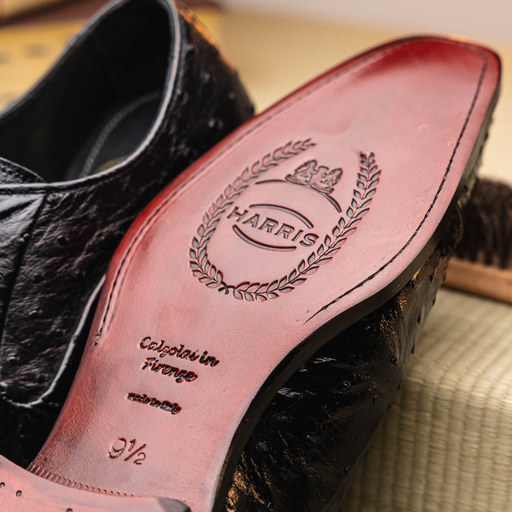 Harris Shoes 1913 Ostrich Stringed Shoes Nero