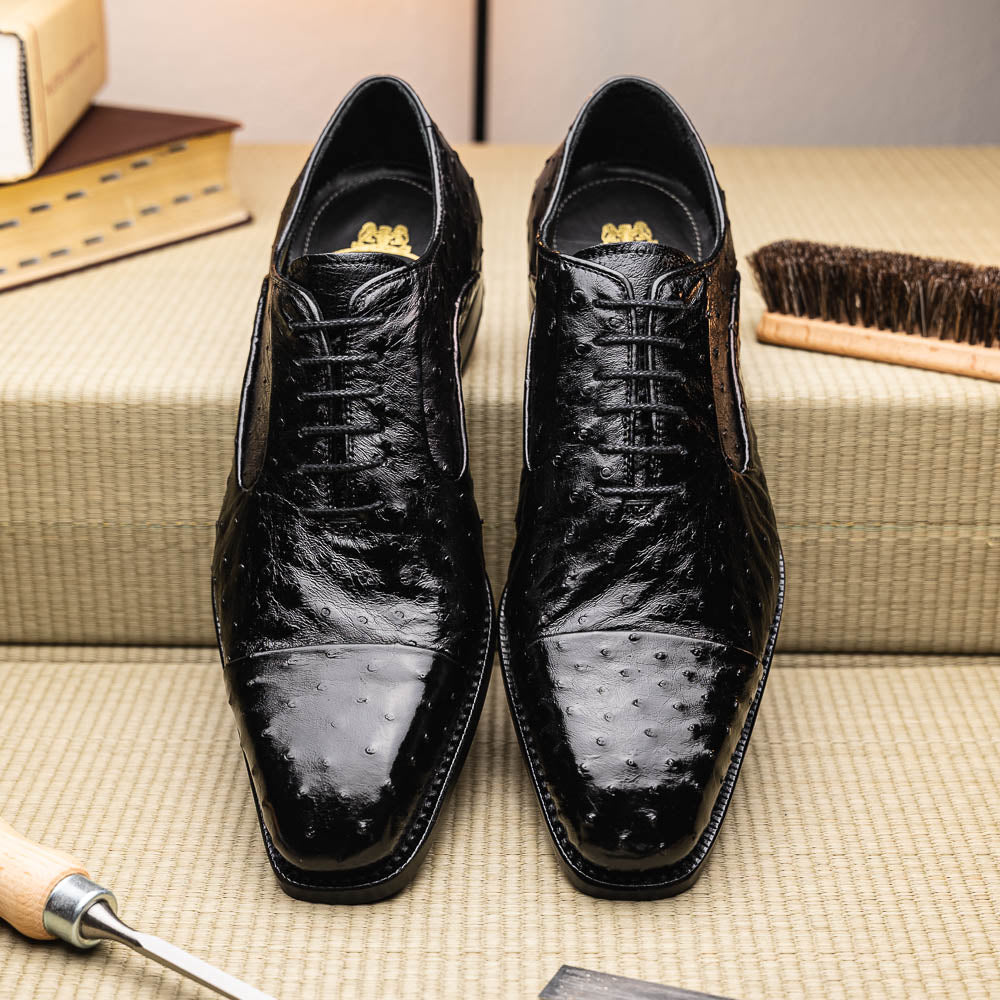 Harris Shoes 1913 Ostrich Stringed Shoes Nero