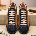 Harris Shoes 1913 Quilted Suede/ Calfskin Leather Sneakers Brown