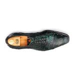Harris Shoes 1913 Ostrich Stringed Shoes Petroleum