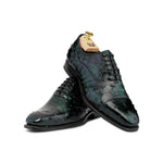 Harris Shoes 1913 Ostrich Stringed Shoes Petroleum
