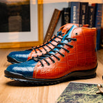 Marco Di Milano Hermond Alligator Boots Blue Jean / Honey