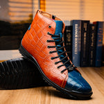Marco Di Milano Hermond Alligator Boots Blue Jean / Honey