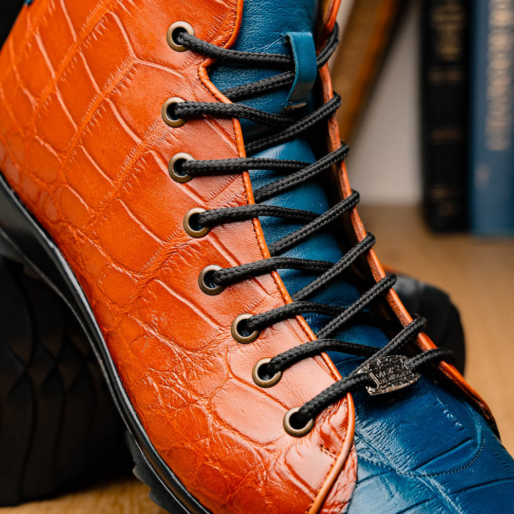 Marco Di Milano Hermond Alligator Boots Blue Jean / Honey