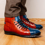Marco Di Milano Hermond Alligator Boots Blue Jean / Honey