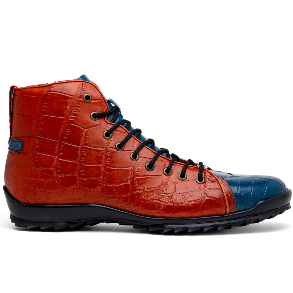Marco Di Milano Hermond Alligator Boots Blue Jean / Honey