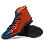 Marco Di Milano Hermond Alligator Boots Blue Jean / Honey