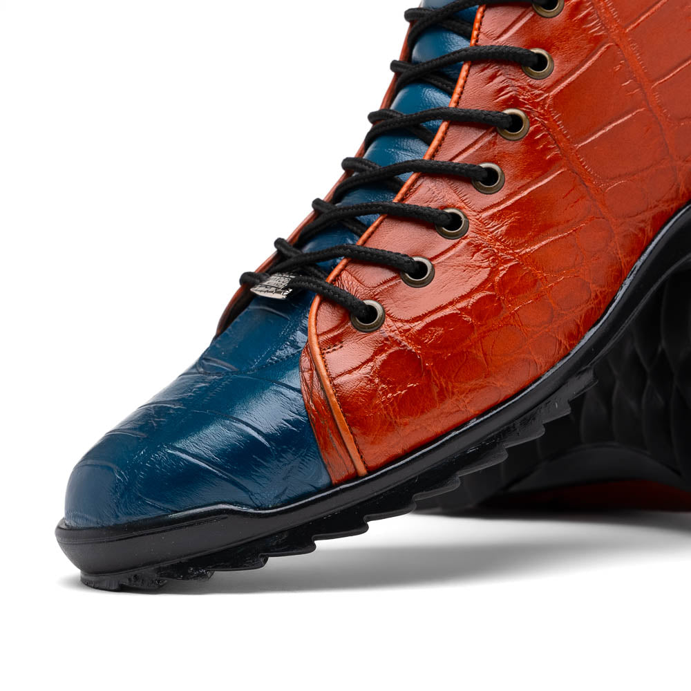 Marco Di Milano Hermond Alligator Boots Blue Jean / Honey