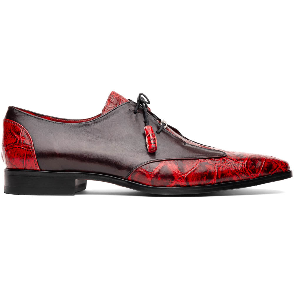 Marco Di Milano Anzio Alligator / Calfskin Derby Black Cherry