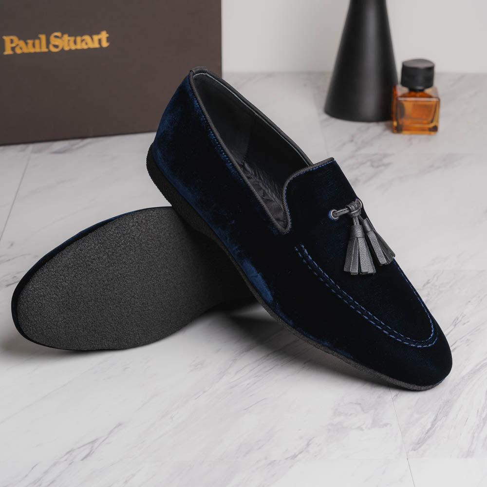Paul Stuart Hope Velvet Slip-On Blue