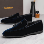 Paul Stuart Hope Velvet Slip-On Blue