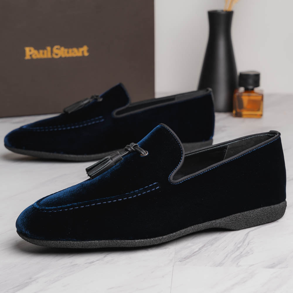 Paul Stuart Hope Velvet Slip-On Blue
