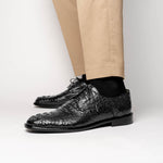 Los Altos Caiman Hornback Shoes Black