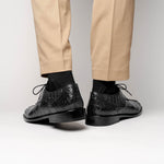 Los Altos Caiman Hornback Shoes Black