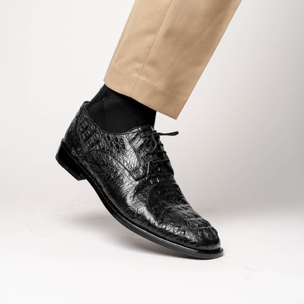 Los Altos Caiman Hornback Shoes Black