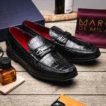 Marco Di Milano Hugo Alligator Bit Loafers Black