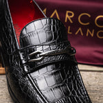 Marco Di Milano Hugo Alligator Bit Loafers Black