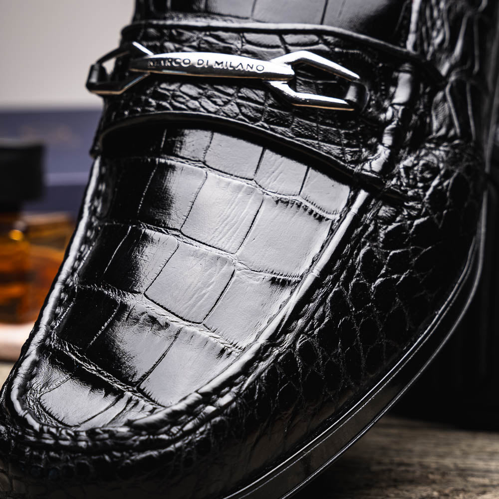 Marco Di Milano Hugo Alligator Bit Loafers Black