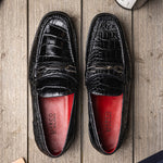 Marco Di Milano Hugo Alligator Bit Loafers Black
