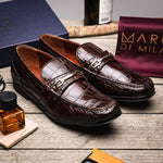 Marco Di Milano Hugo Alligator Bit Loafers Brown