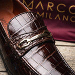 Marco Di Milano Hugo Alligator Bit Loafers Brown