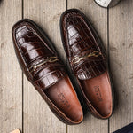 Marco Di Milano Hugo Alligator Bit Loafers Brown